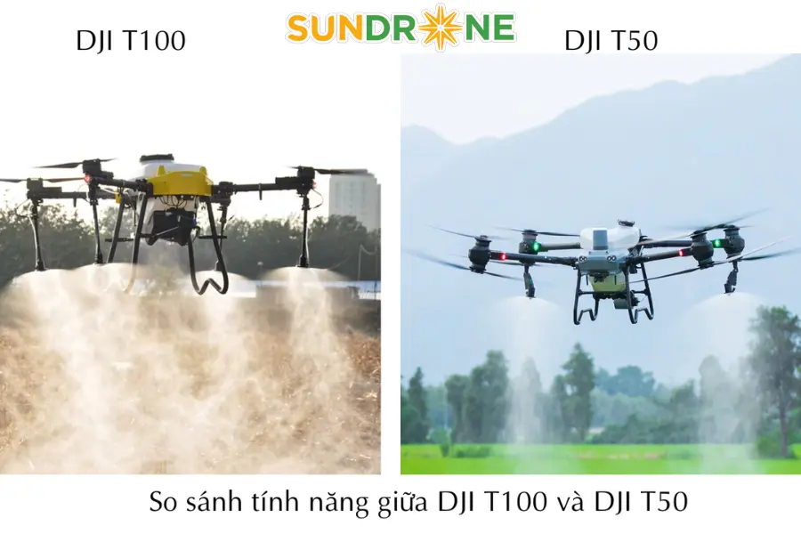 So sánh tính năng giữa DJI T100 và DJI T50